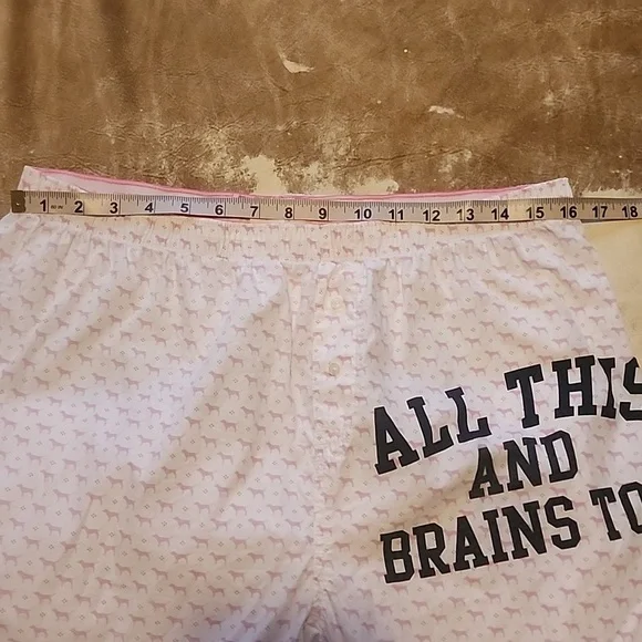 Y2K Pink VS All This And Brains Too Sleeper Pants. Size: L - Picture 5 of 15